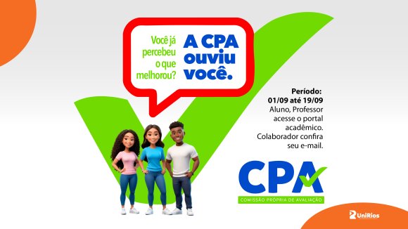 Participe da Avaliação Institucional 2025: suas respostas ajudam a melhorar o UniRios