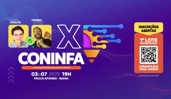 UniRios lança X CONINFA com Chalita, Toinho Mendes e grande programação; inscrições abertas com valor promocional