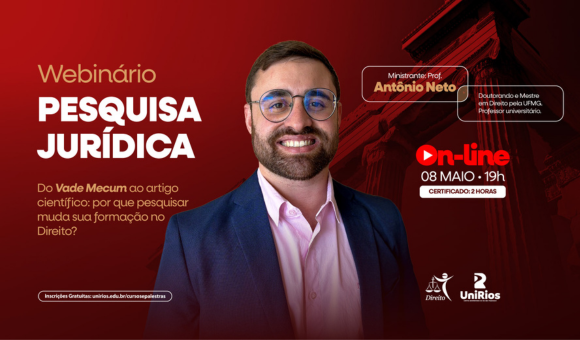 Quer ir além do Vade Mecum? UniRios promove webinário sobre pesquisa jurídica