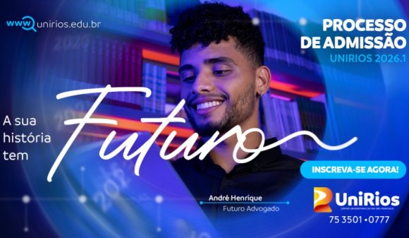 Processo de Admissão UniRios 2026.1: Inscrições abertas para cursos presenciais, semipresenciais e EAD